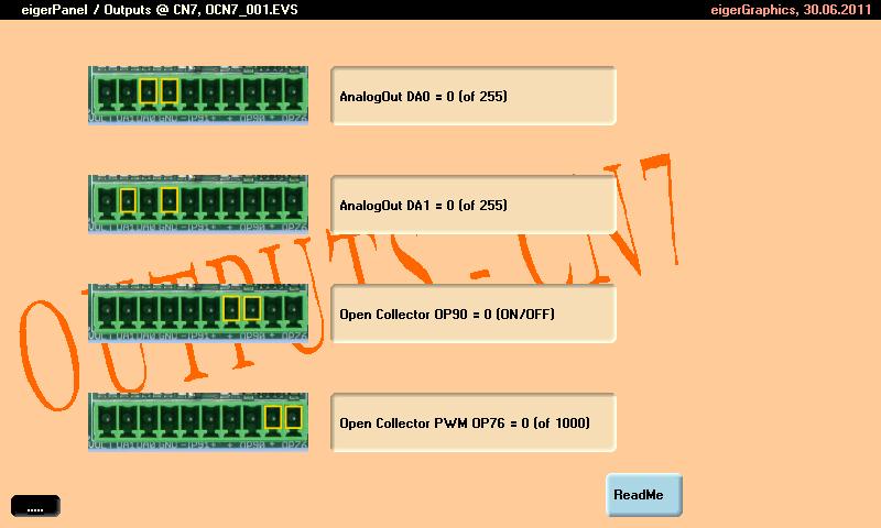 Outputs des eigerPanels ansteuern (Stecker CN7)